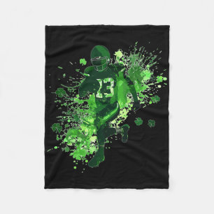 St Patricks Day American Footbyll Shamrock Fleece Blanket