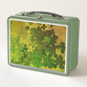 St. Patrick's Day and Good Luck ,Four-leaf clover Metal Lunch Box