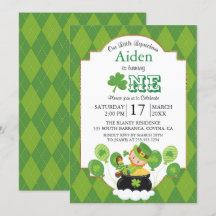 St. Patrick's Day Anniversaire Fête Invitation