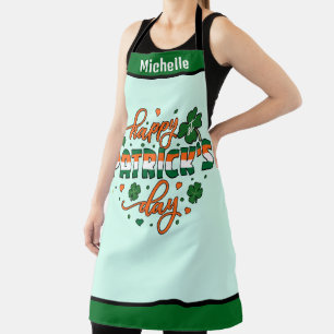 St. Patrick's Day Apron, Customizable Name Kitchen Apron