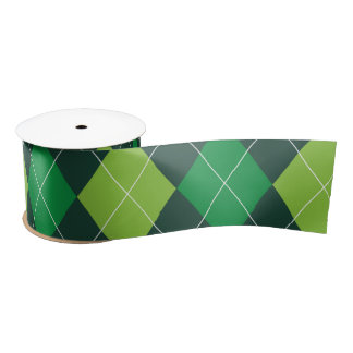 St. Patrick's Day Argyle Satin Ribbon