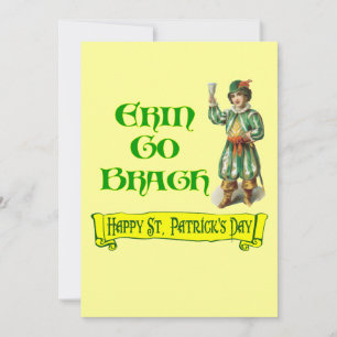 St Patrick's Day Art Vintage Invitation personnali