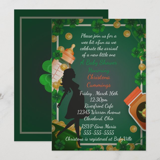 St. Patrick's Day Baby Shower Invitation (Front/Back)