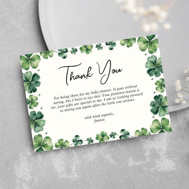 St. Patricks Day Baby Shower Thank You Card (Creator Uploaded)