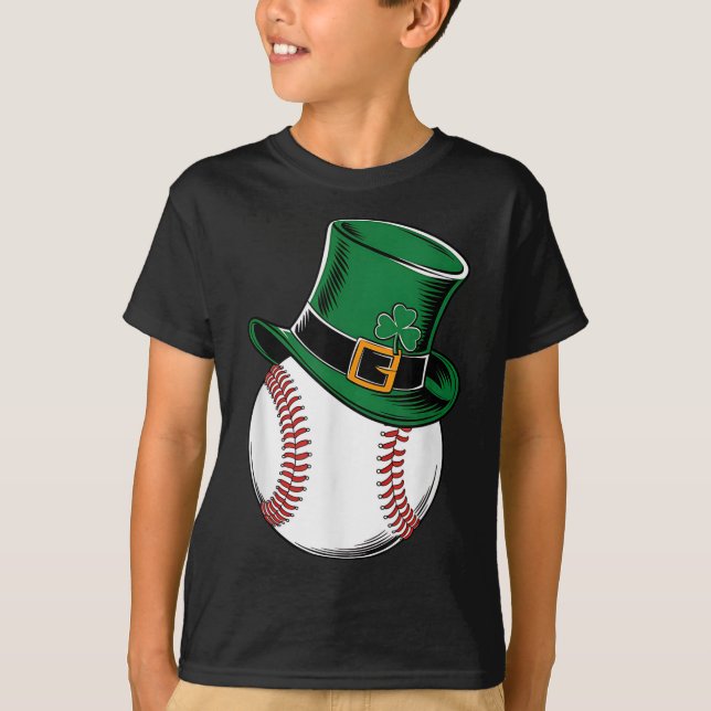 St Patricks Day Baseball Shamrock  T-Shirt (Front)