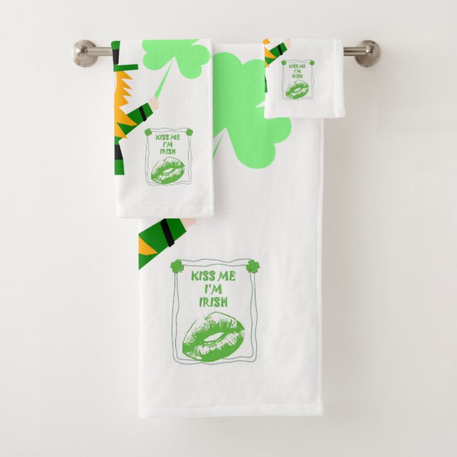 St. Patrick's Day Bathroom Towel Sets (Insitu)