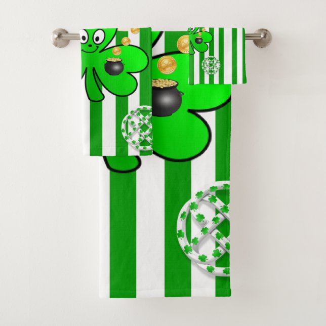 St. Patrick's Day Bathroom Towel Sets (Insitu)