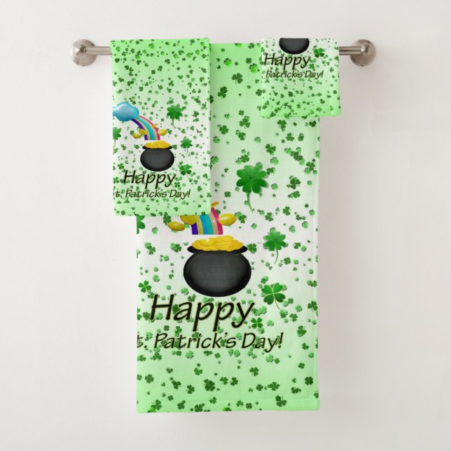 St. Patrick's Day Bathroom Towel Sets (Insitu)