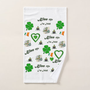 St. Patrick's Day Bathroom Towel Sets Teddy Bear