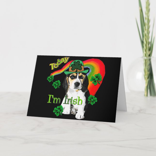 St. Patrick's Day Beagle Card (Front)