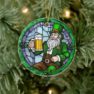St Patricks Day Beer Ceramic Ornament