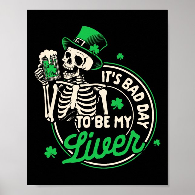 St. Patricks Day Beer Drinking It's A D Day To Be  Poster (Front)
