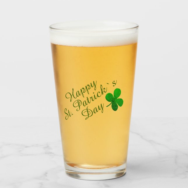St Patricks day Beer Glass (Front Filled)
