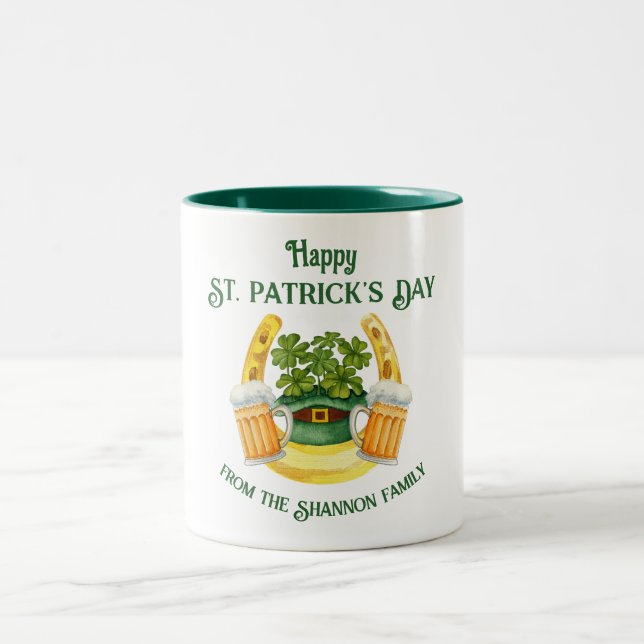 St. Patrick's Day Beer Mugs and Lucky Horseshoe (Center)