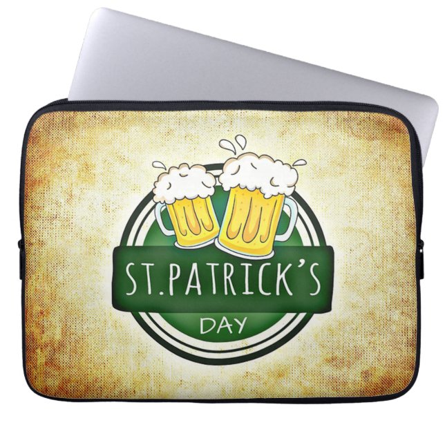 St. Patrick's Day Beers Laptop Sleeve (Front)
