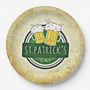 St. Patrick's Day Beers Paper Plate