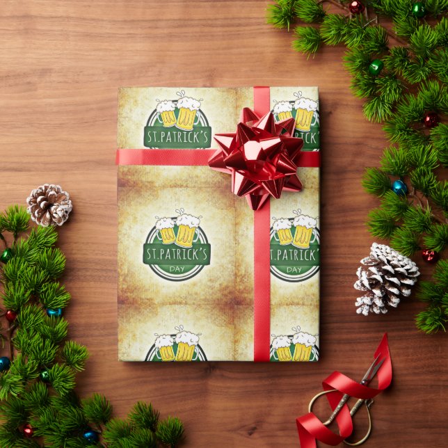 St. Patrick's Day Beers Wrapping Paper (Holiday Gift)