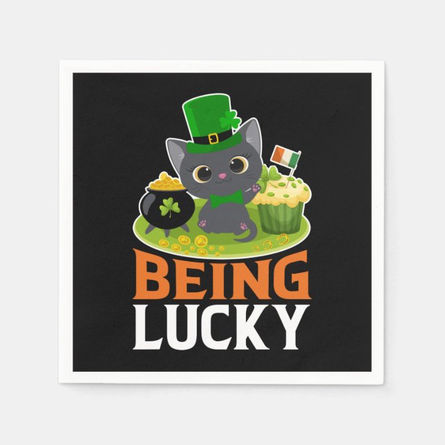 St. Patrick's Day Being Lucky Napkin (Front)