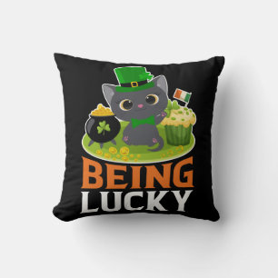 St. Patrick's Day Being Lucky Throw Pillow