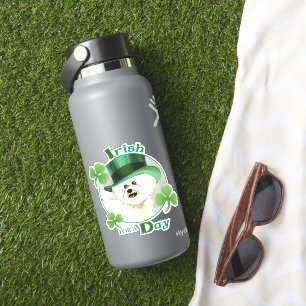 St. Patrick's Day Bichon Frise Vinyl Sticker