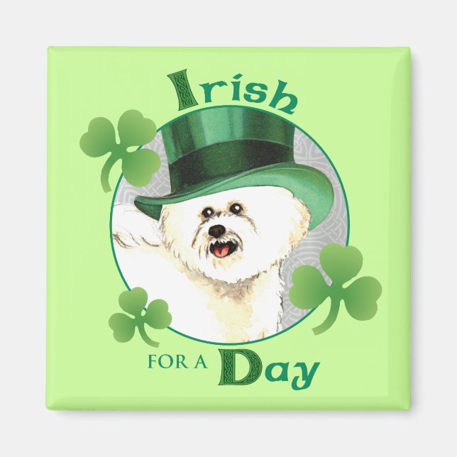 St. Patrick's Day Bichon Magnet (Front)