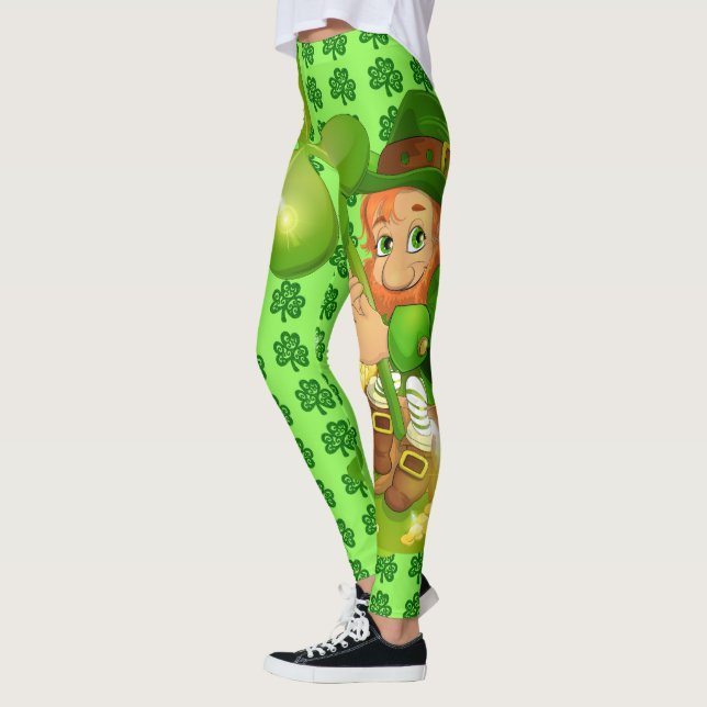St Patrick's Day Big Leprechaun Leggings (Left)