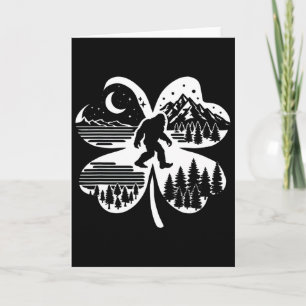 St Patricks Day Bigfoot Irish Sasquatch Shamrock S Card