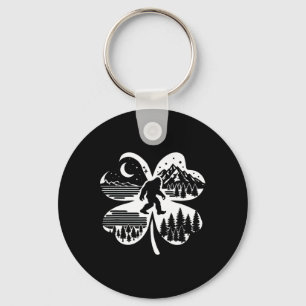 St Patricks Day Bigfoot Irish Sasquatch Shamrock S Keychain