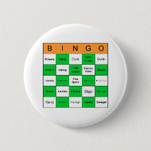 St Patricks Day Bingo 2 Inch Round Button