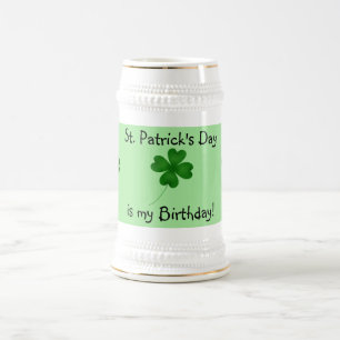 St Patricks day birthday Beer Stein