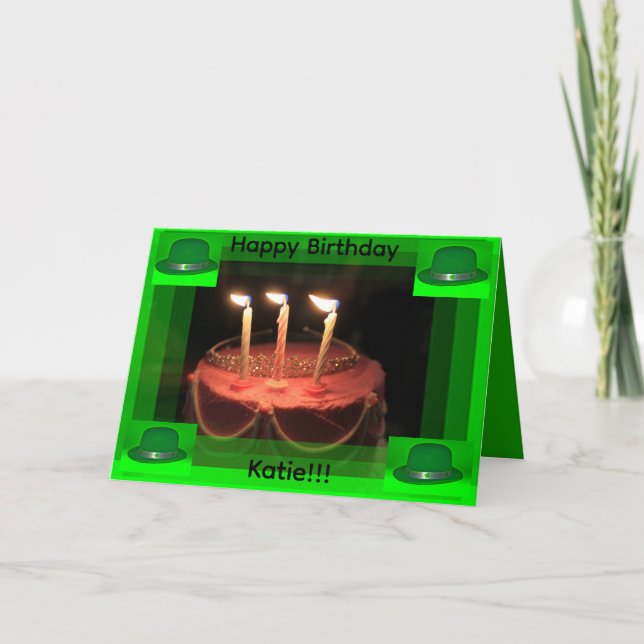 ST Patrick's Day  Birthday Cake Card (Front)