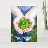 St. Patrick's Day Birthday Four-Leaf Clovers