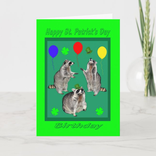St. Patrick's Day Birthday Greeting Card (Front)