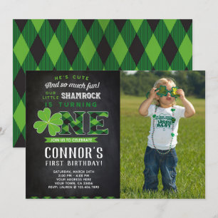 St Patrick's Day Birthday Invitation with Photo