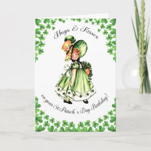 St. Patrick's Day Birthday. Little Irish Girl  Card