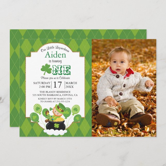 St. Patrick's Day Birthday Party Invitation (Front/Back)