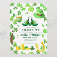 St. Patrick's Day Birthday Party Invitation | Zazzle