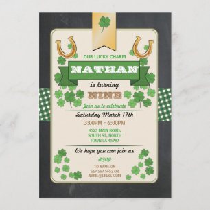 St. Patricks Day Birthday Party Invite Any Age 9th