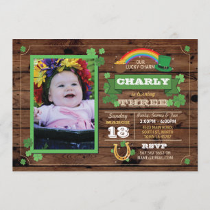 St. Patricks Day Birthday Party Photo Invite 1 2 3