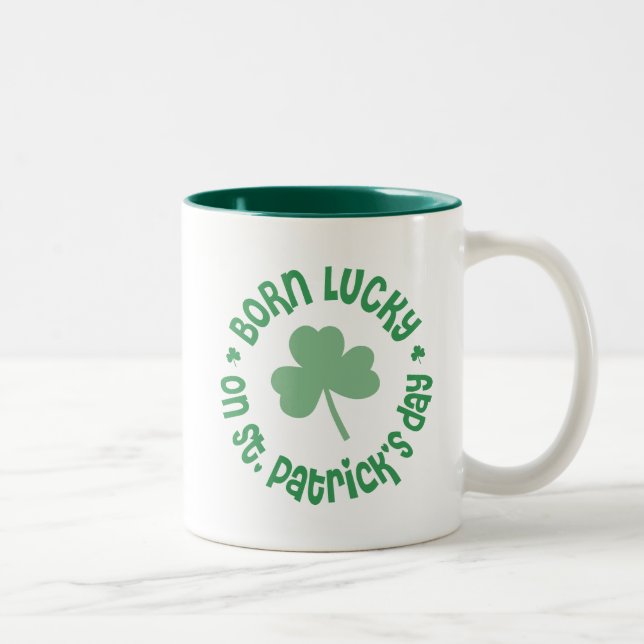 St Patricks Day Birthday Two-Tone Coffee Mug (Right)
