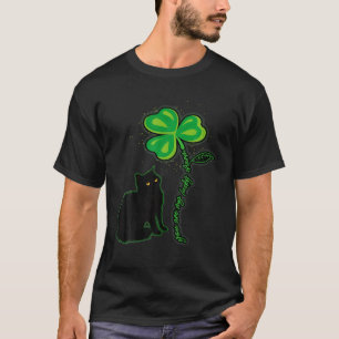 St Patricks Day Black Cat My Lucky Charm Shamrock T-Shirt