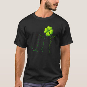 St Patricks Day Black Cat My Lucky Charm Shamrock T-Shirt