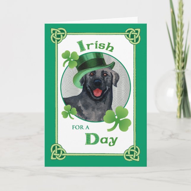 St. Patrick's Day Black Lab Card (Front)
