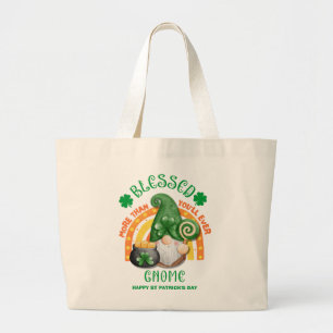 St Patricks Day BLESSED Green Irish Gnome Tote Bag