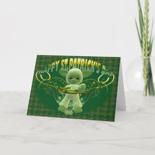St. Patrick's Day Blessing card, green shamrock, c Card