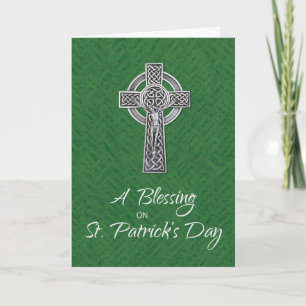 St. Patricks Day Blessing Irish Crucifix Card