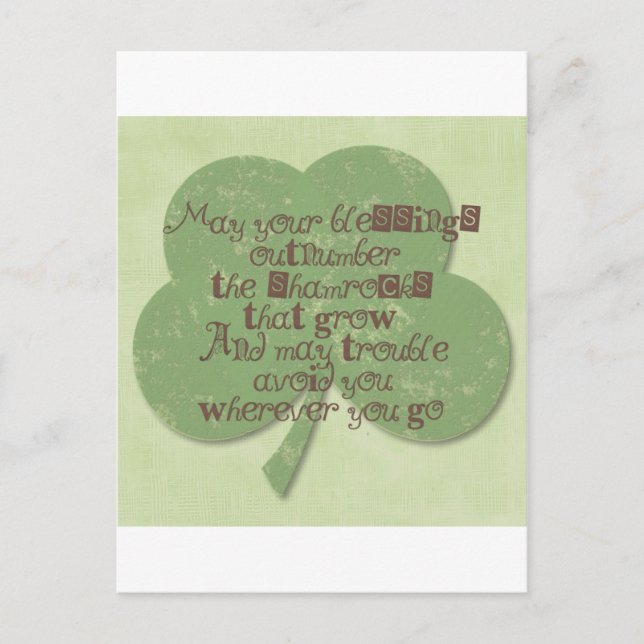 St. Patricks Day Blessing Postcard (Front)