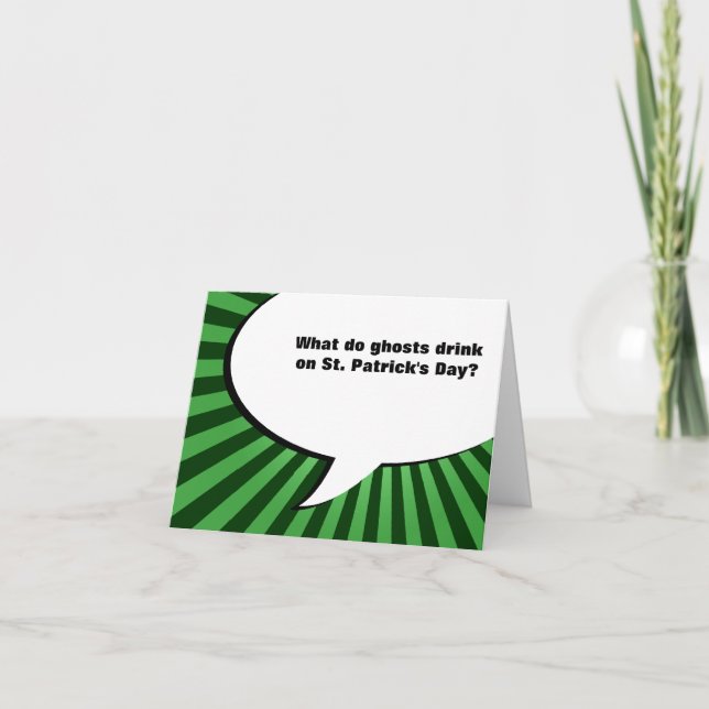 st patricks day boos joke card (Front)