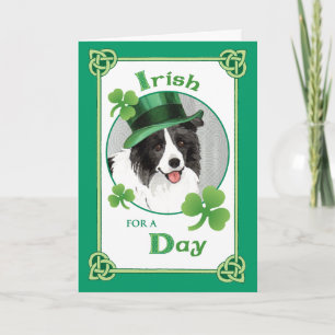 St. Patrick's Day Border Collie Card
