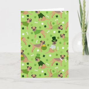 St. Patrick's Day Border Terrier Holiday Card